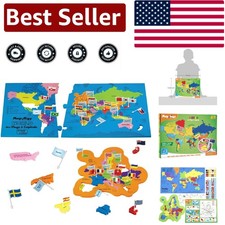Discover Countries with Mapology s World Map Puzzle for Kids 5-13 75 Pieces