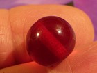 ANTIQUE OX BLOOD RED PEKING GLASS MANDARIN COURT CHINESE ROUND BEAD 12.7 MM — photo 2