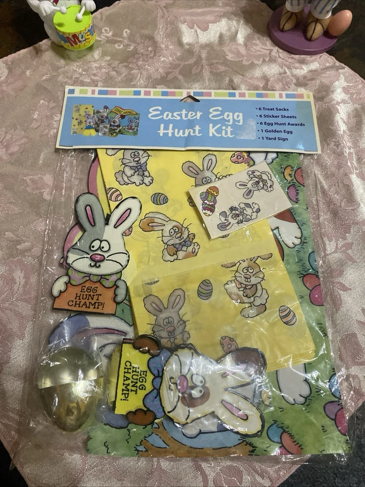 EASTER RETRO FUN- See All Pics- 6 Pieces-New- Tissue Paper(4), Picks, & Hunt Kit - Image 3 of 4