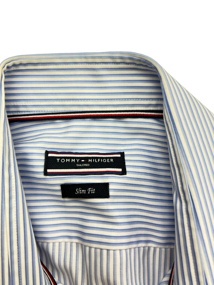 Tommy Hilfiger Chemise Classique Homme Slim Bleu Taille M - Photo 3/4