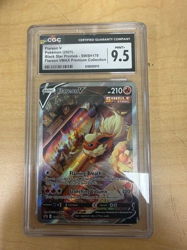 Pokemon Flareon V SWSH179 Premium Collection Black Star Promo CGC 9.5 MINT+
