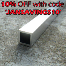 12mm - 13mm Aluminium Box Section Square Tube ½ inch   alloy pipe tubing a2