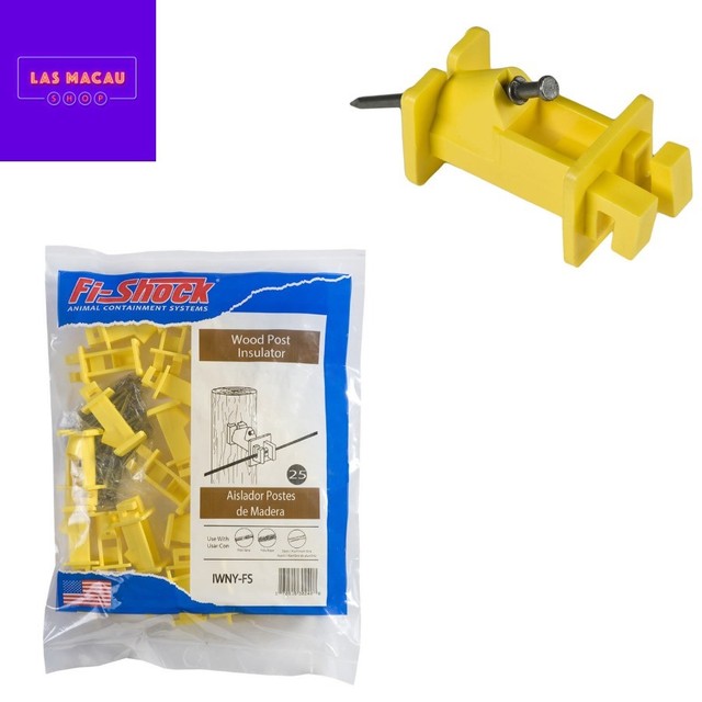 Wood Post Insulators Above Ground Electric Fence Wire Tool 25 Wood Post Insulators Above Ground Electric Fence Wire Tool 25 Pack Kit Yellow