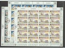 Jersey 1985 Europa CEPT Music Complete Sheets MNH