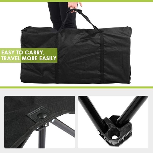 Folding Chair Sports 6 Seat Sideline Portable Team Bench w/ Sidebag & Carry Bag - Picture 10 of 12