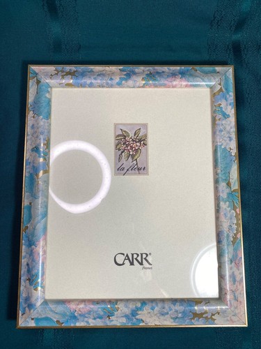 Vintage CARR Picture Frame Gold Gilded Blue, Pink Floral Wood Holds 8”x10” Great - Picture 18 of 20