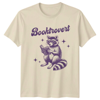 Booktrovert Waschbär Lesebuch T-Shirt, Introvertierter Buchliebhaber T-Shirt