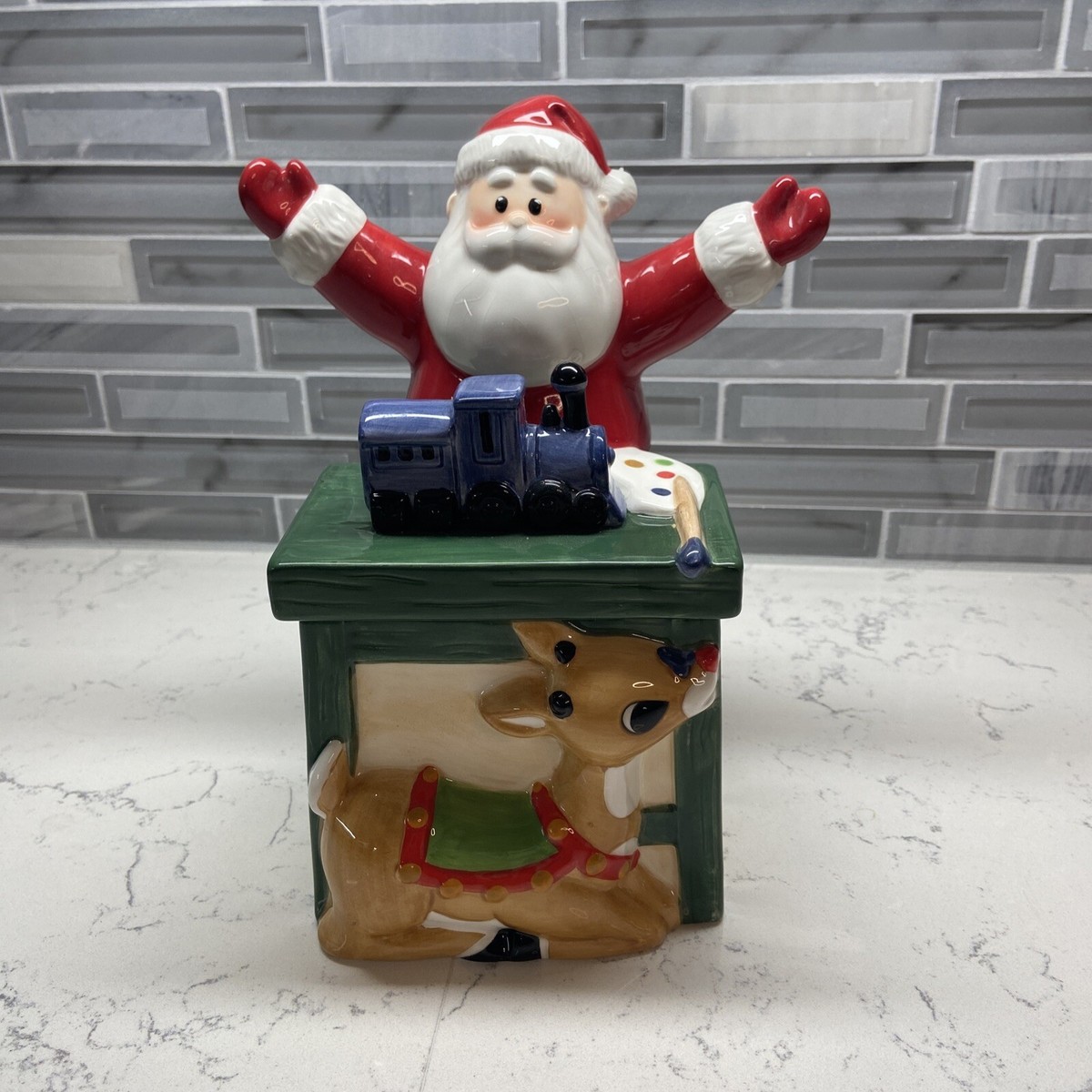 Lenox Rudolph The Red Nose Reindeer Santa Christmas Ceramic Cookie