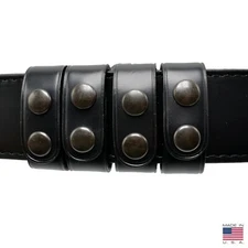 Perfect Fit Duty Belt Keepers 1" Plain 4 PAK Genuine Leather Black Snap USA Made
