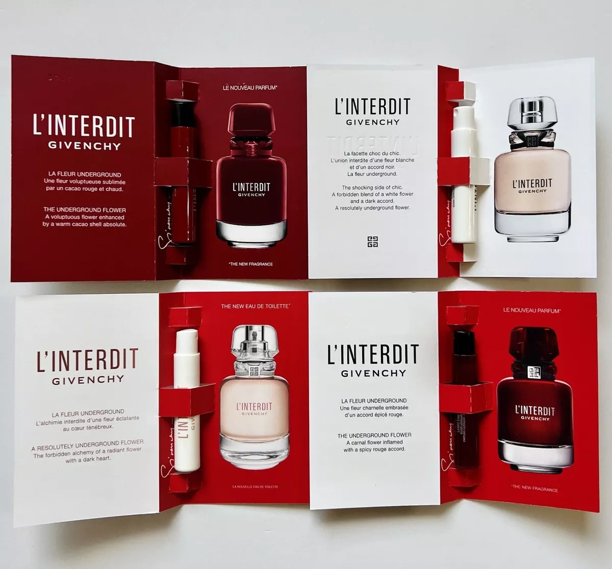 Givenchy L Interdit Perfume Collection Sample Spray Vials 4pc Set