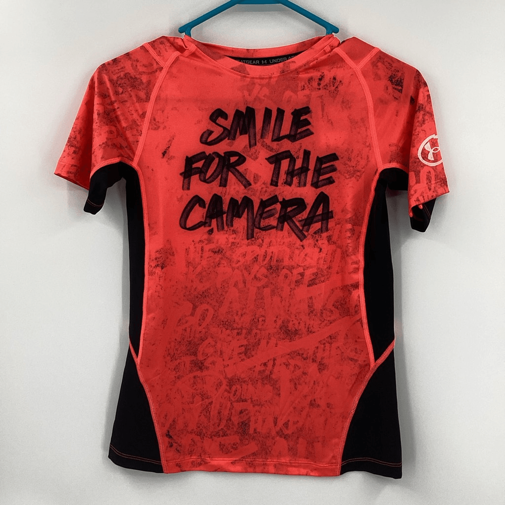 Boys Under Armour Heatgear Short Sleeve Tee with Smile Graphic - New With Tags  