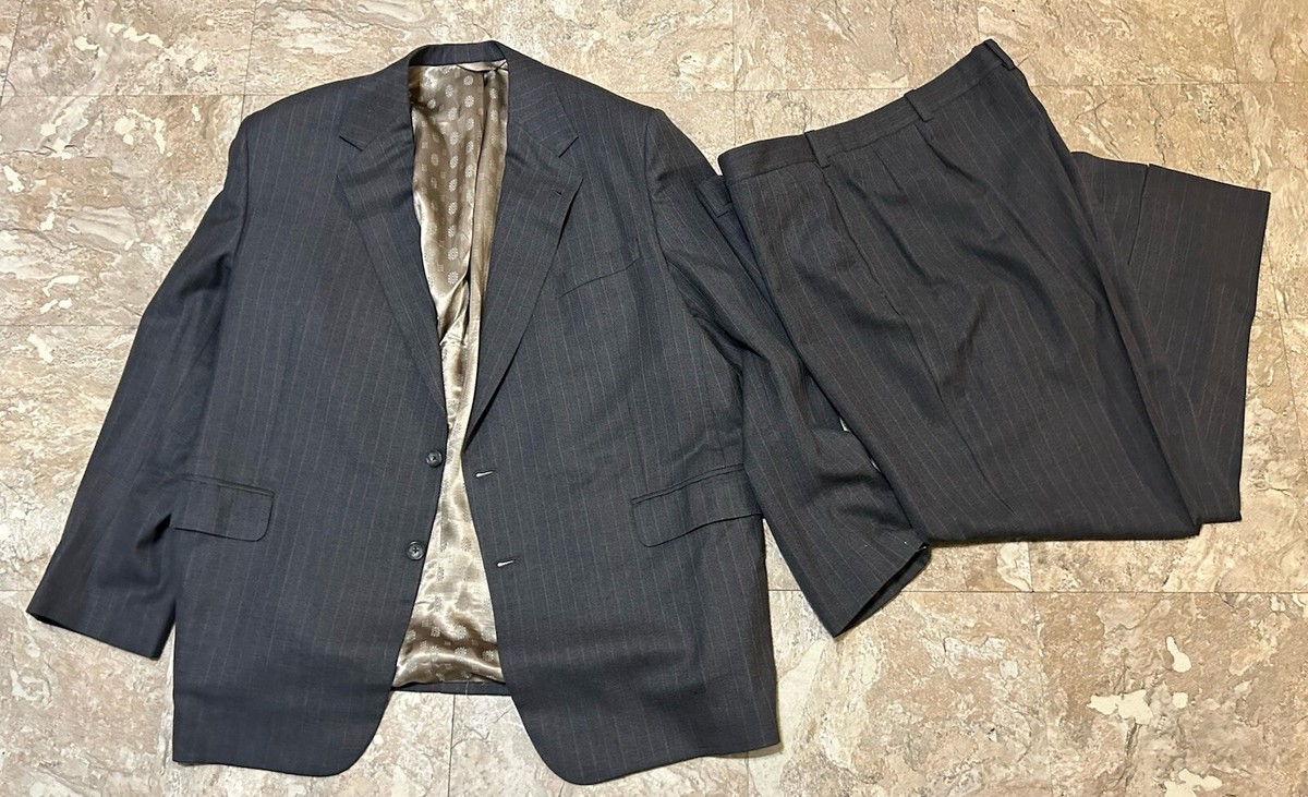 GENLORO PIANA×SHIPS2BスーツSUPER130's 44 Vtg Loro Piana Super 130 Extra Fine Wool Pinstriped Suit Sz