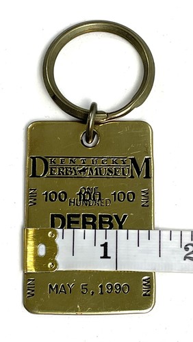 Kentucky Derby Museum Gold Tone Key Chain DERBY NO 7 May 7 1990 - Picture 8 of 9