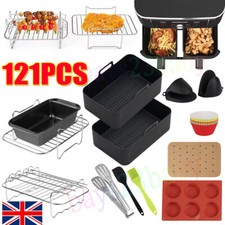 121PCS/Set Rectangle Air Fryer Rack Silicone Pot Tray Accessories.for Ninja Dual