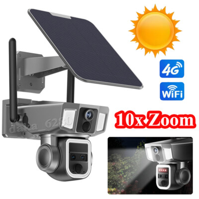 4G/WiFi 10X Optical Zoom 4K 4MP PTZ Solarpanel Überwachungskamera CCTV Kamera