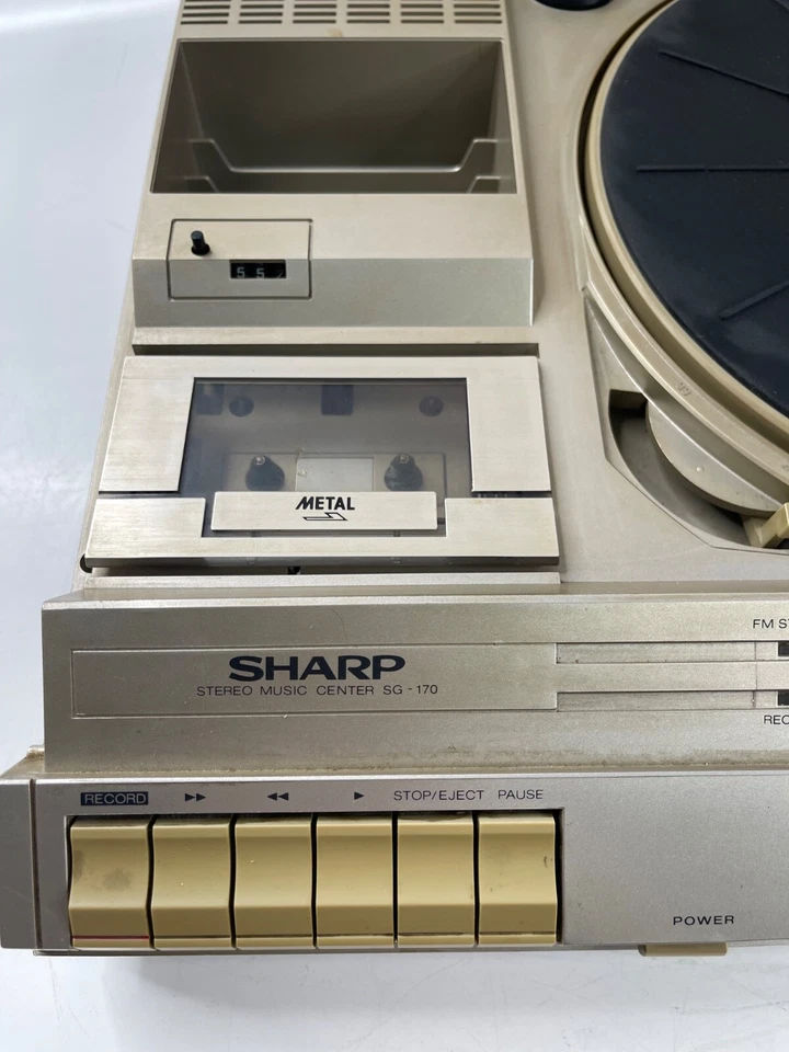 Sharp SG 170H Stereo Music Center Schallplattenspieler Kassentten recorder Radio - Bild 3 von 4