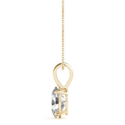 2.25 Ct Oval Cut Moissanite 10k Yellow Gold Solitaire Style Pendant For Her - Foto 2 di 2