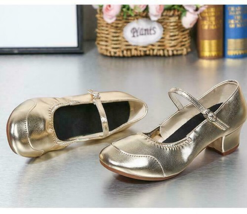 Damen Frauen Ballsaal Blockabsatz weiche Tanzschuhe Knöchelriemen Mary Jane Pumps - Bild 4 von 14