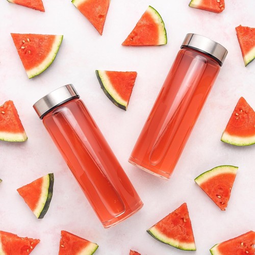 4 Pack Wide Mouth Glass Bottles with Leak Proof Steel Lids - 16oz for Juicing - Picture 9 of 11