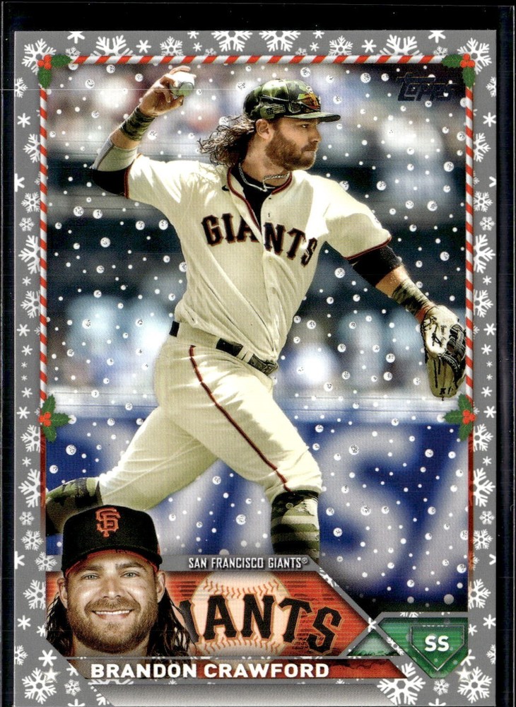 2023 Topps Holiday Brandon Crawford Silver Metallic Parallel #H162 SF Giants