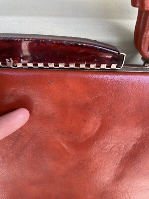 Vintage YKK Brown Leather Small Bag Top Handle Zipper 11 Vintage YKK Brown Leather Small Bag Top Handle Zipper 11