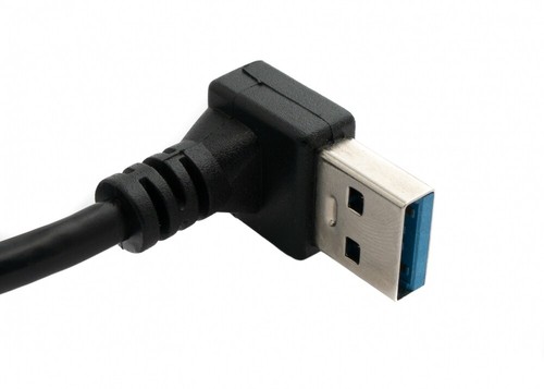 USB 3.0 Cable 11 13/16in Type A Socket To Plug Adapter Screw Angle Black - 第 4/4 張圖片