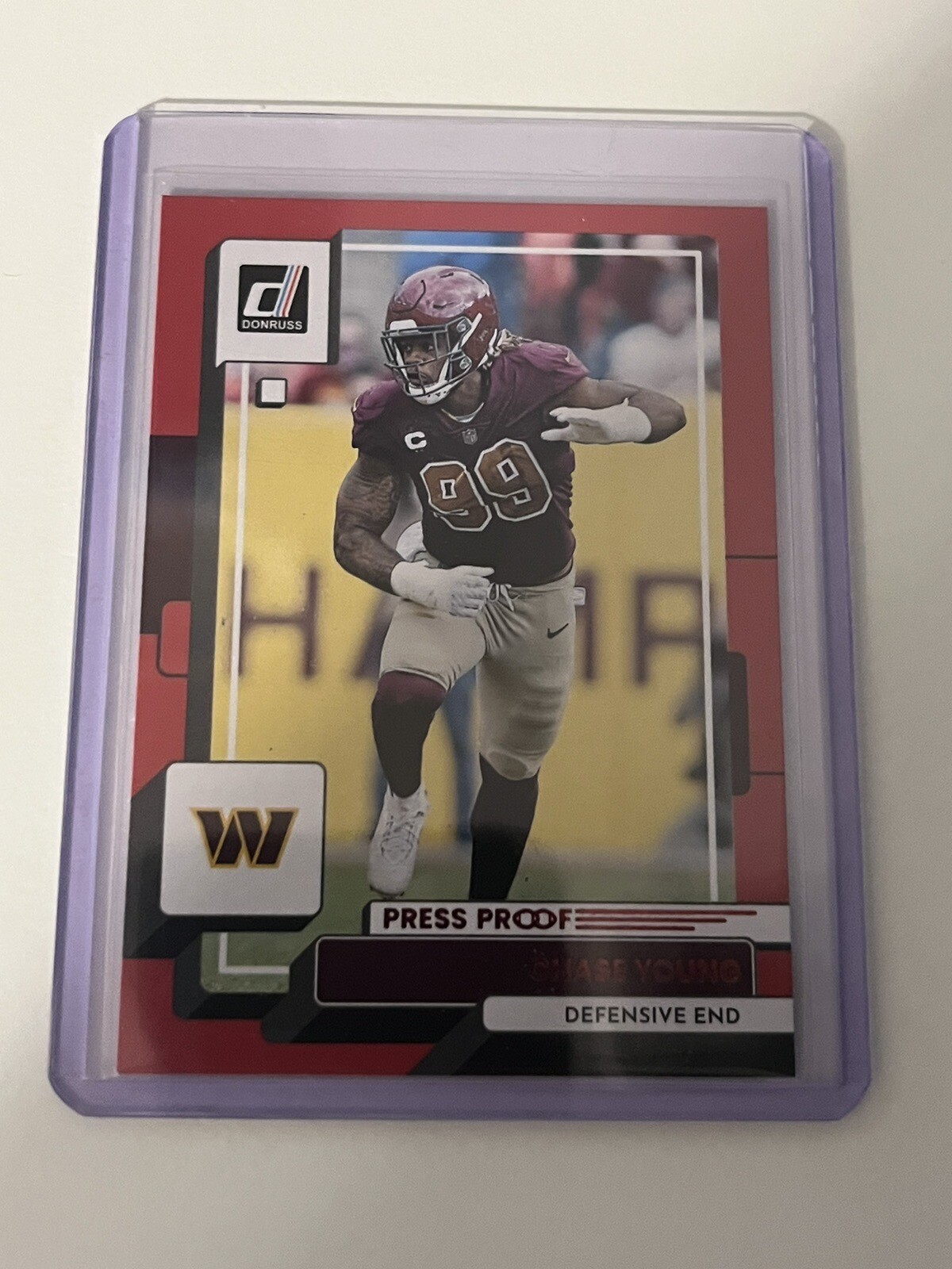 2022 Panini Donruss Chase Young Red Press Proof #183 Washington