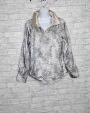 Chicos Zenergy Reversible Full Zip Jacket Size 0 Small 4 Shiny Snakeskin