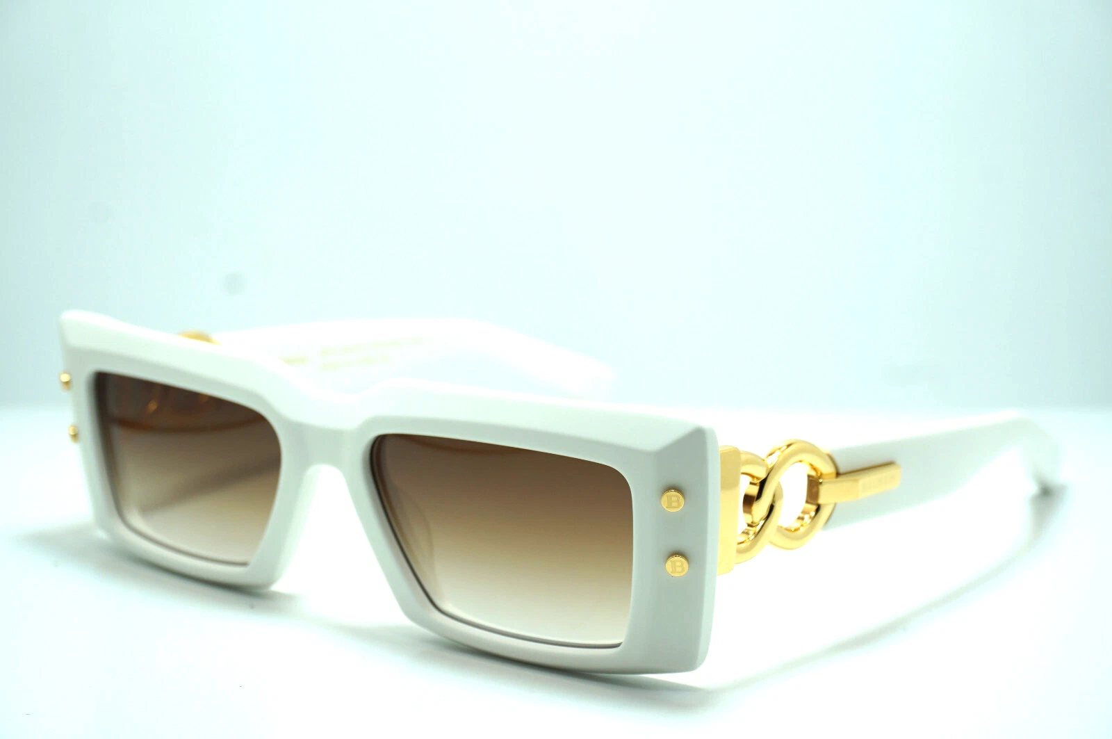 Balmain — NEW AUTHENTIC BALMAIN IMPERIAL BPS-145E-53 / WHT-GLD / CAT 3  SUNGLASSES