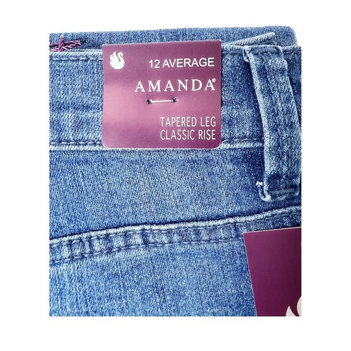 Gloria Vanderbilt Amanda Womens High Rise Med Wash Tapered Leg Jeans Sz 12 NWT - Picture 6 of 10