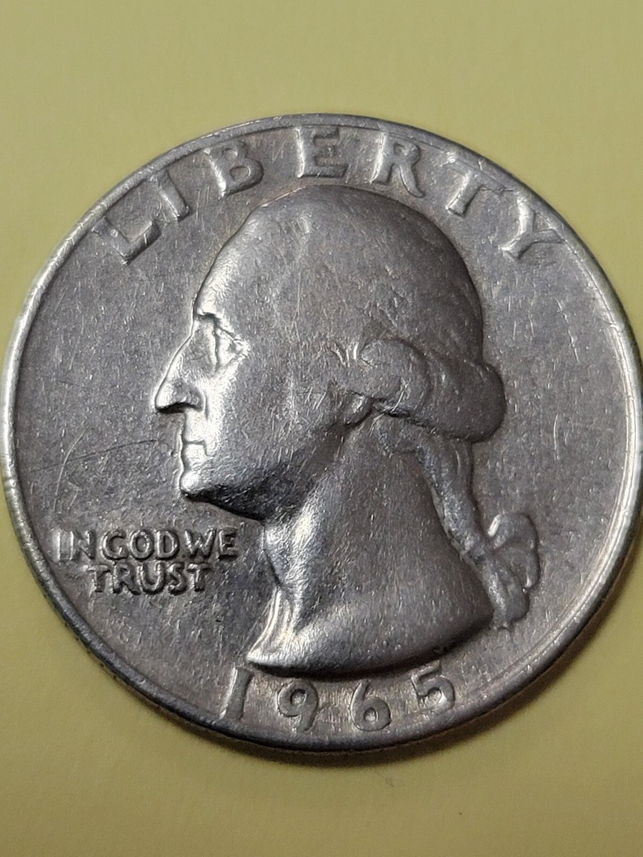1965 Washington Quarter No Mint Mark and Rim Error 