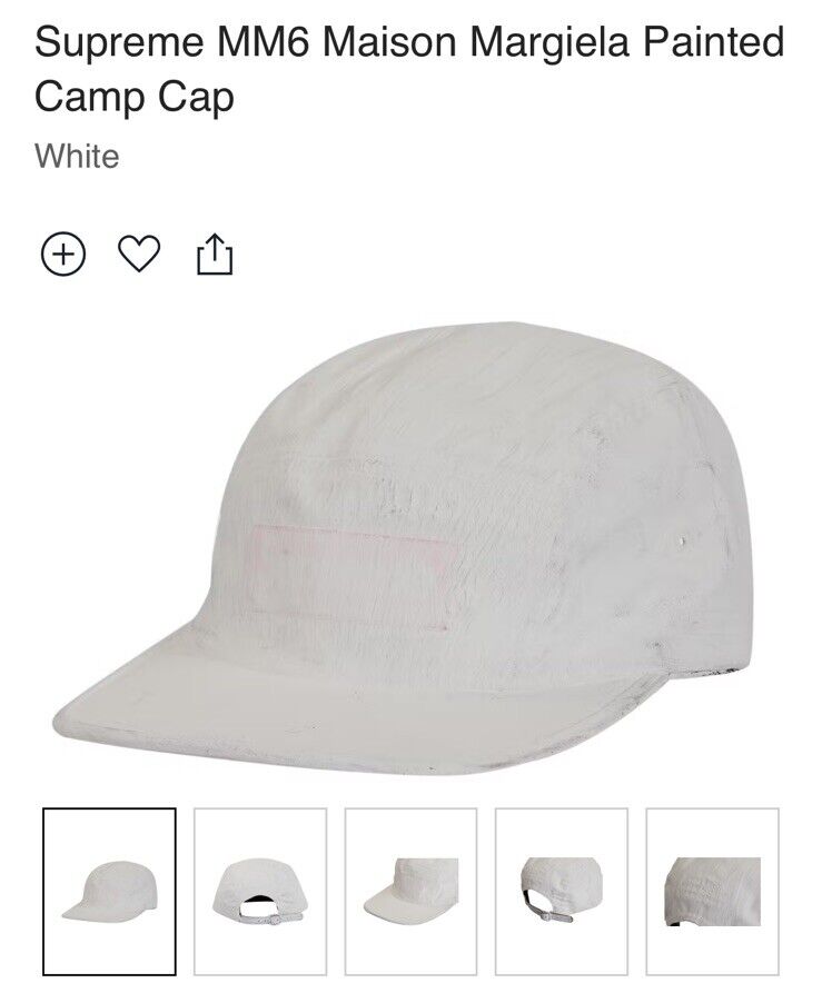 Supreme X Maison Margiela MM6 Painted Camp Cap White *IN Supreme X Maison Margiela MM6 Painted Camp Cap White *IN