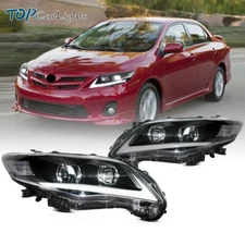 LED DRL Headlights Projector Front Lamp For Toyota Corolla 2011-2013 Left+Right