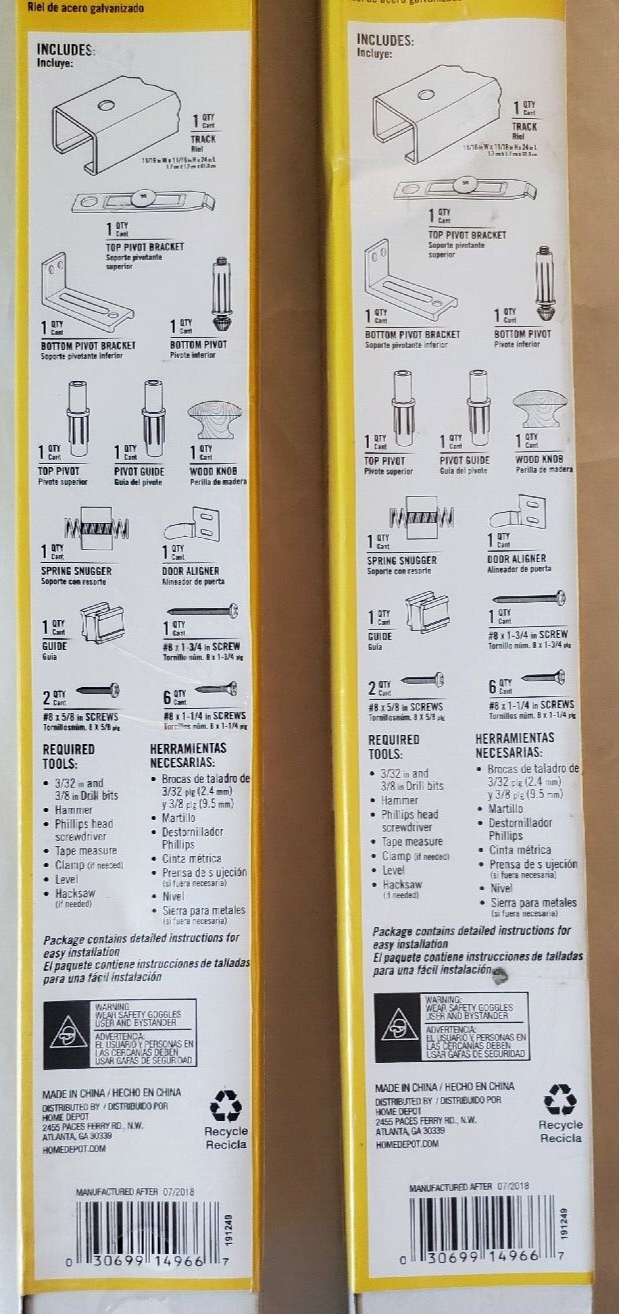 Lot of 2 EVERBILT BiFold Door Hardware Set Smooth & Quiet Track Steel in White eBay