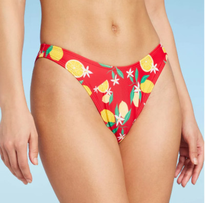 Women's Scoop Front Cheeky Extra High Leg Bikini Bottom - Wild Fable Red Lemon P