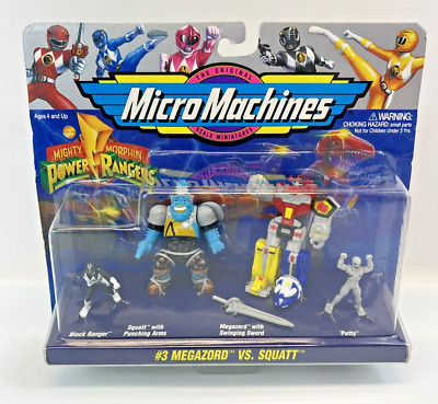 MicroMachines Mighty Morphin Power Rangers #3 Megazord vs Squatt 1994 Galoob NEW