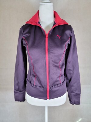 Puma Womens XS Full Zip Activewear Purple Pink Jacket