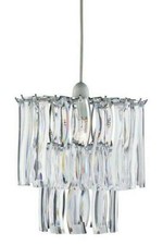 Ceiling Pendant Shade Easy Fit 700032 60 Watt 2-Tier Chrome Frame - 6393