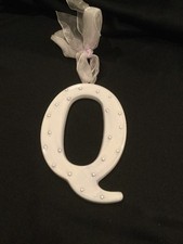 AMSCAN Ceramic Baby Wall Letter Q Light Blue/Lavander Different Designs 449061
