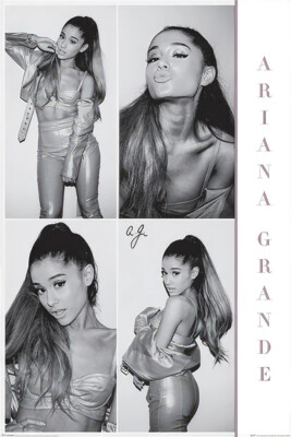 Ariana Grande - Music / Personality Poster (B&W Photo Montage) (Size: 24'' x 36'')