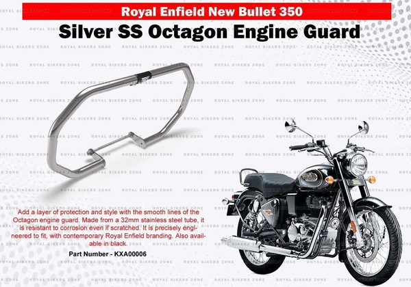 "Royal Enfield New Bullet 350 \"Silver Octagon Engine Guard\""-image