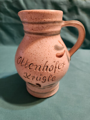 Vintage Pitcher German Handarbeit Salt Glazed Pitcher 6.25 inch Tall