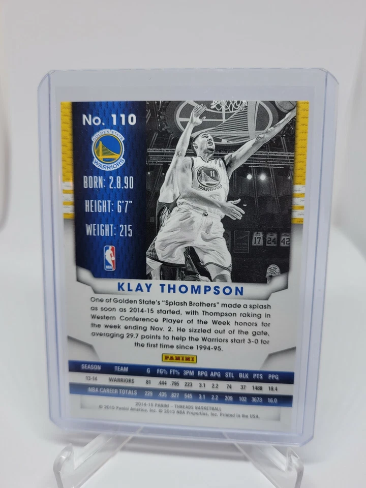 2014-15 Panini Threads Klay Thompson Century Proof Red #186/199 Warriors #110 - Image 2 of 2