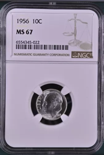1956 10C Roosevelt Dime NGC MS67  6554345-022