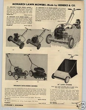 1953 PAPER AD Vollrath Roto Power Lawn Mower Mo-All Springfield Garden Tractor