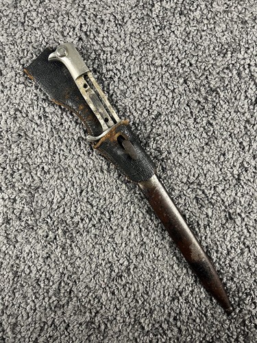 WWII German E.Pack & Sohne Solingen Dress Bayonet + Scabbard & Leather Belt Loop - Picture 2 of 12