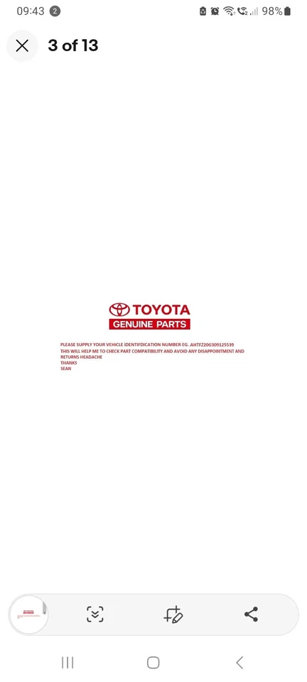 ПОДЛИННЫЙ БОЛТ КРЕПЛЕНИЯ СУППОРТА -TOYOTA HILUX MK6/7 2005-2017 - Изображение 4 из 4