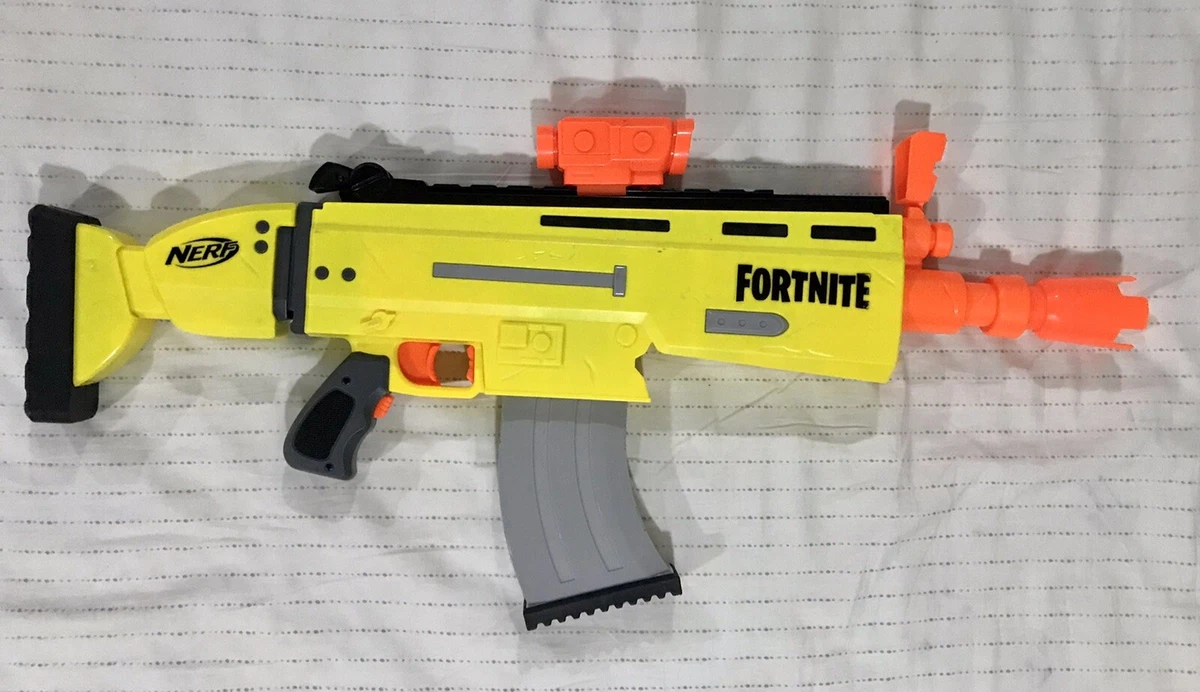 NERF Fortnite AR-L Elite Dart Blaster With Scope GOLD SCAR Gun