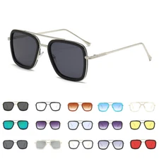 HOT Tony Stark Sunglasses Mens Metal Avengers Iron Man Robert Downey Sun Glasses