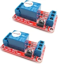 Hiletgo 2Pcs 5V One Channel Relay Module Relay Switch with OPTO Isolation High L